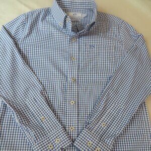 Southern Tide Boys Button Down | Gingham | Blue | Size M(8-10)